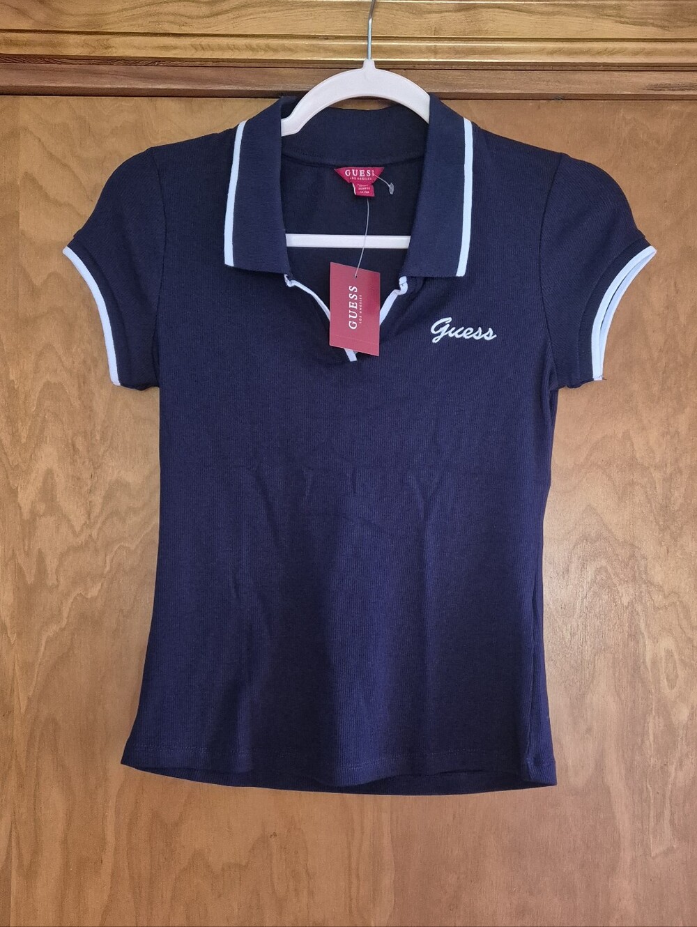 Guess Navy Polo Shirt with White Trim